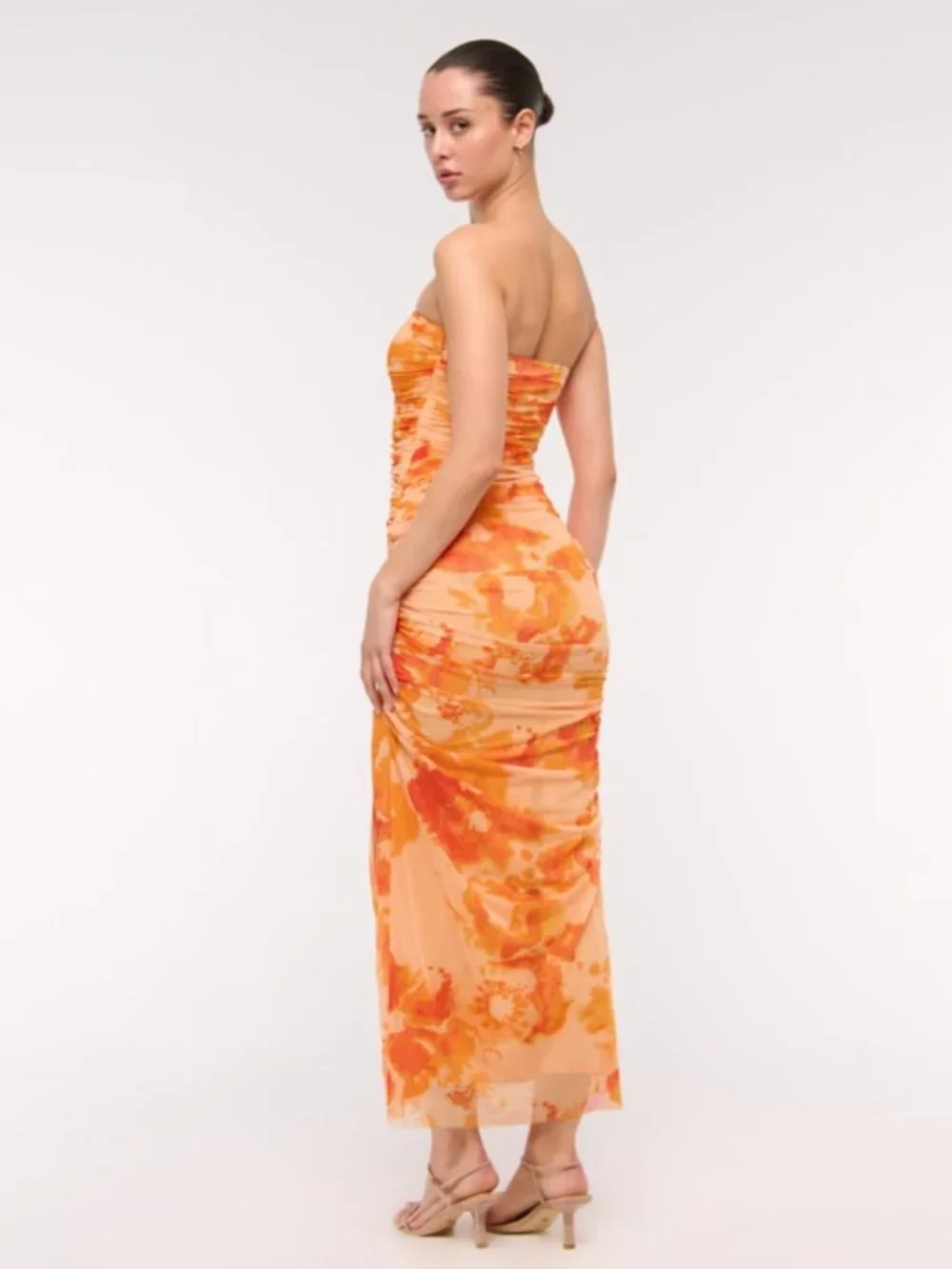 Abercrombie & Fitch - Mesh Strapless Ruched Maxi Dress - NWT